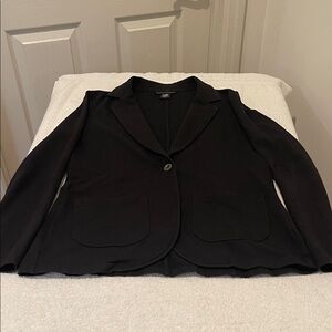 Spring  Preppy Blazer Classic Black Cotton Jersey Stretch 1 Button Women’s Sm